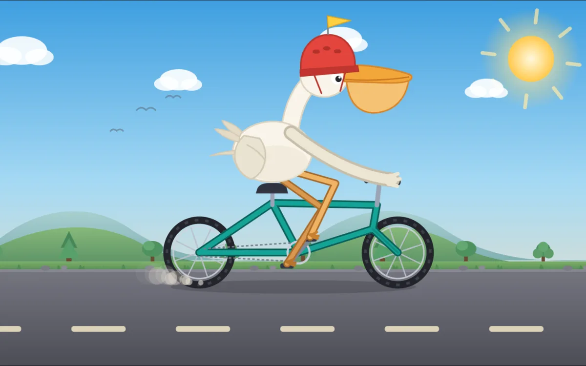 MiniMax M3.1 Flash — still frame from its animated pelican-on-a-bicycle run